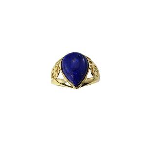 Vintage 14 Karat Yellow Gold Lapis Lazuli Ring SIze 8 #12017